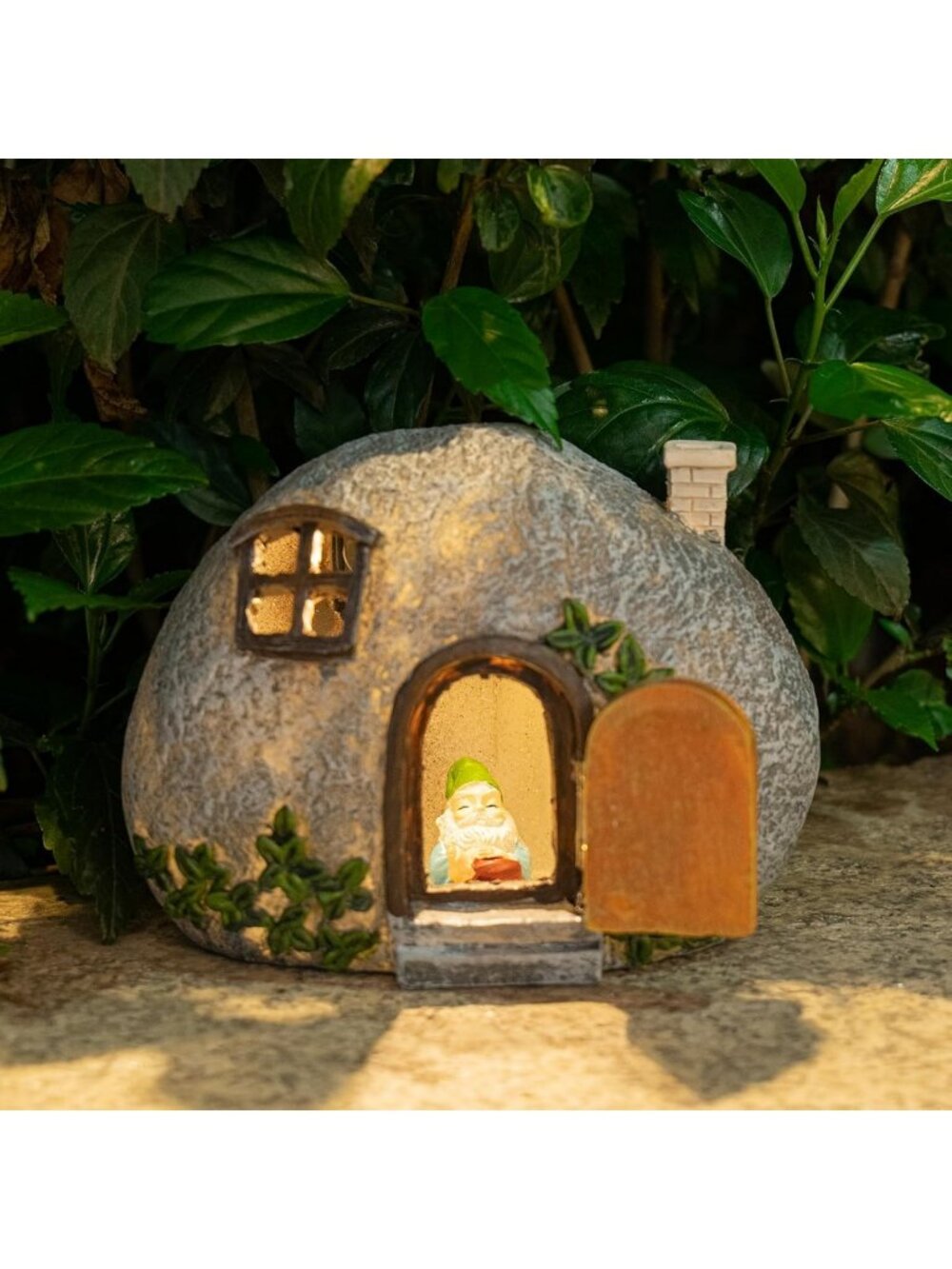 Funny Gnome Garden Statues - Solar Powered Mini Figurines for Outdoor Decor